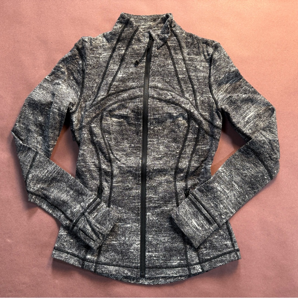Lululemon Define Jacket Rush Jacquard Black White size 6